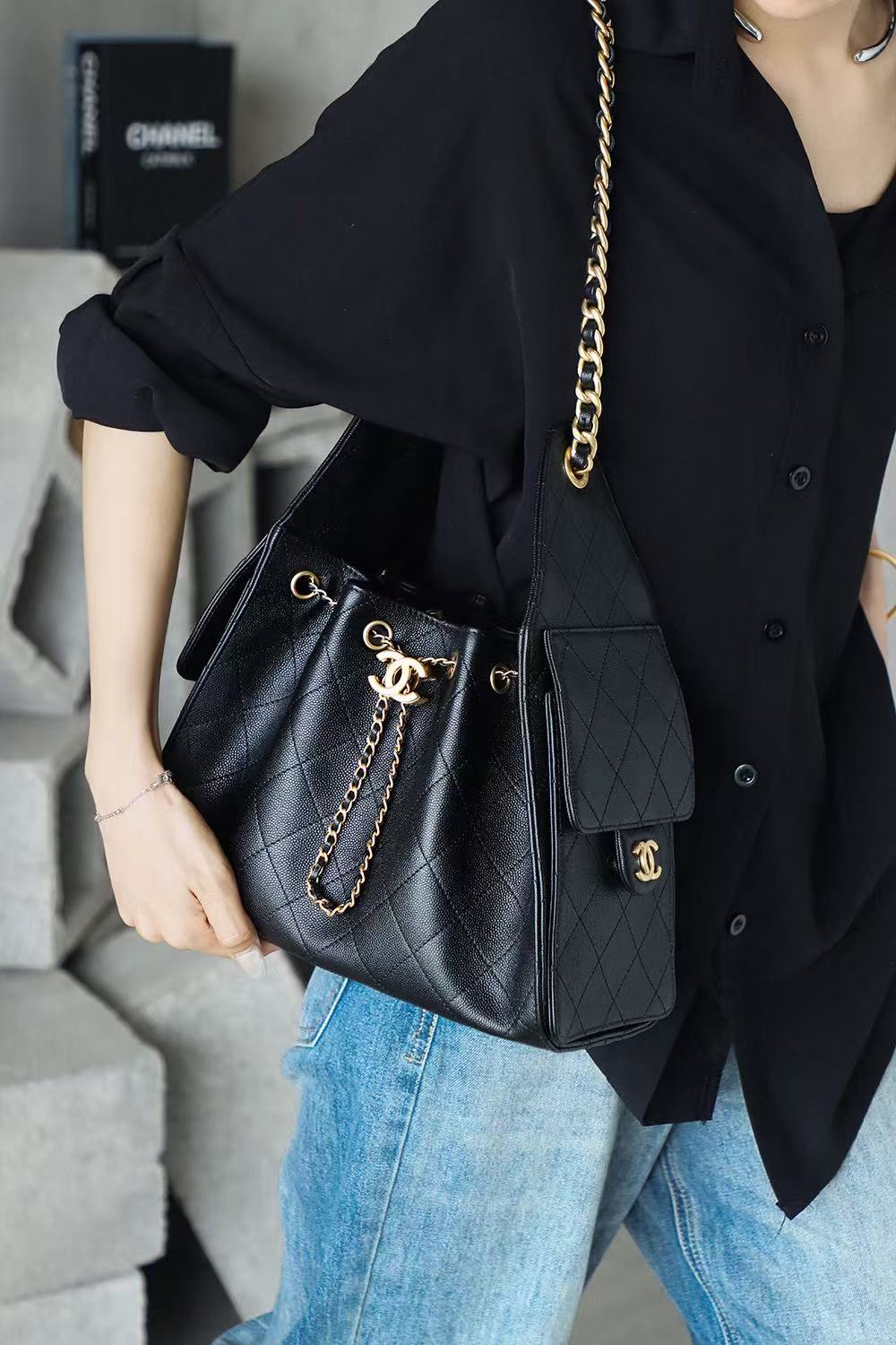 CC 26s Hobo Small Bag Black Caviar GHW (Best Version)