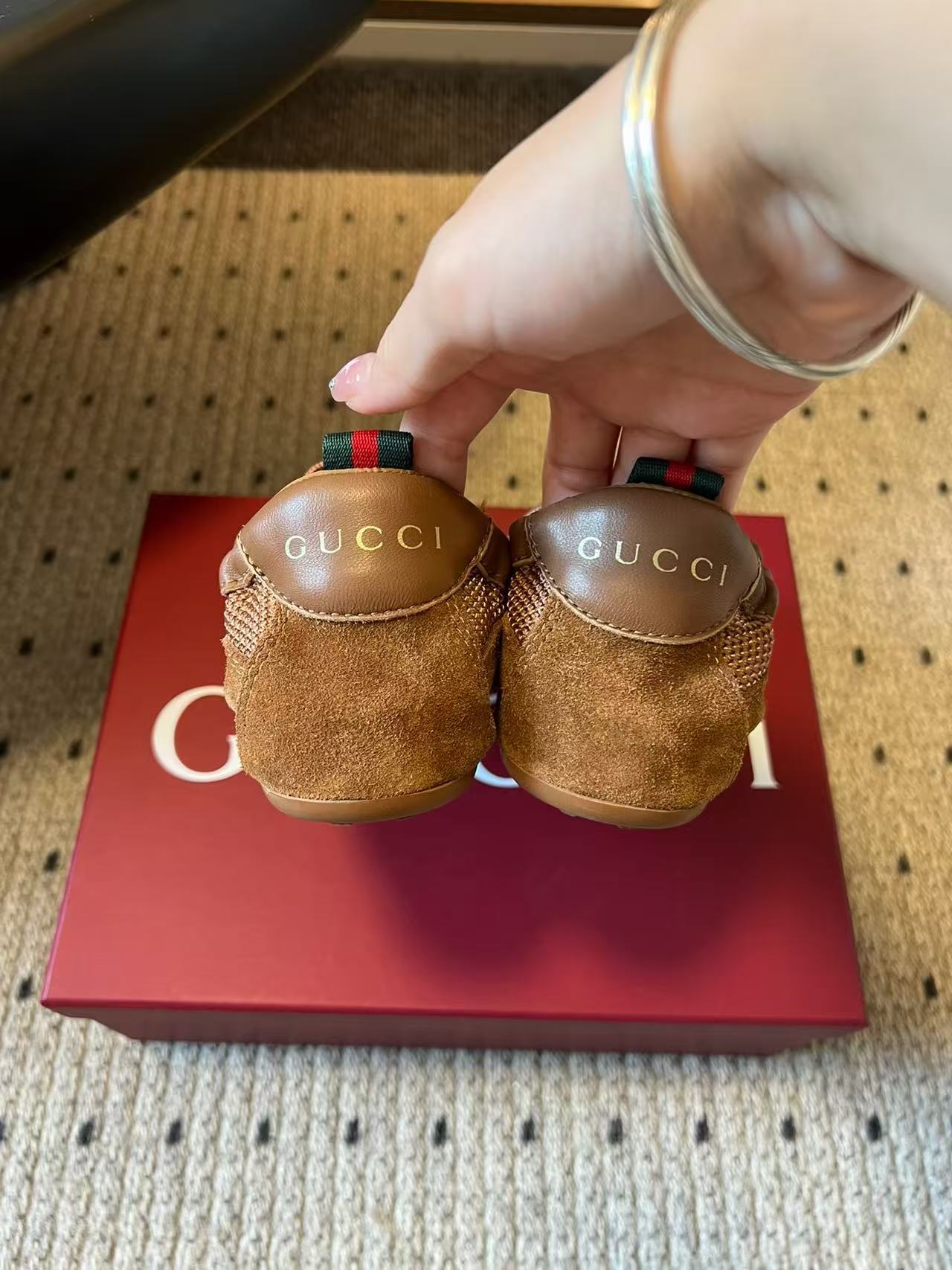 GG Shift Sneaker Brown Suede Mesh