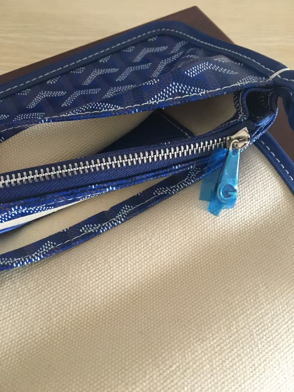 Goyard Plumet Pouch-Wallet Blue Goyardine Canvas