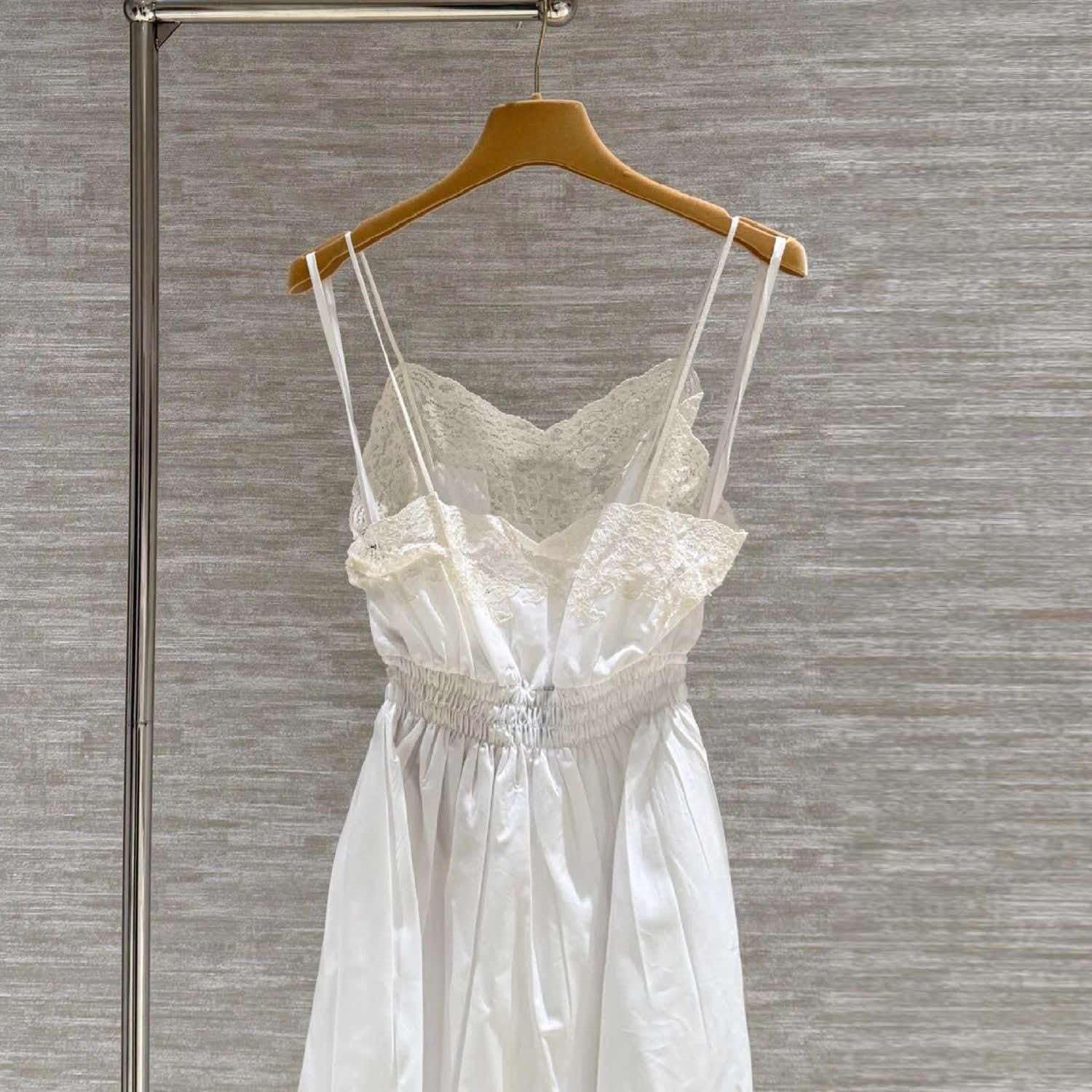 Miu Eyelet Lace Mini Dress White Cotton