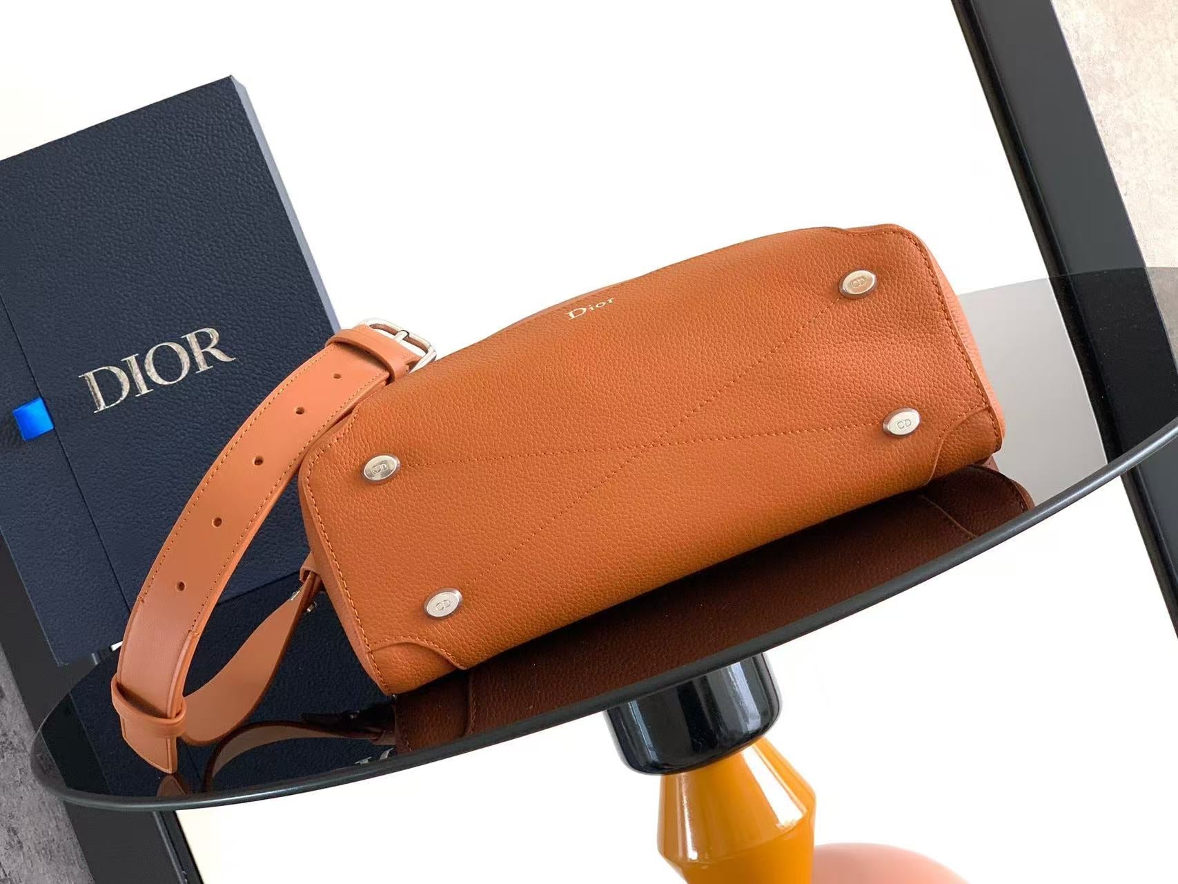CD Dior Archie Zipped Bag with Strap Calfskin