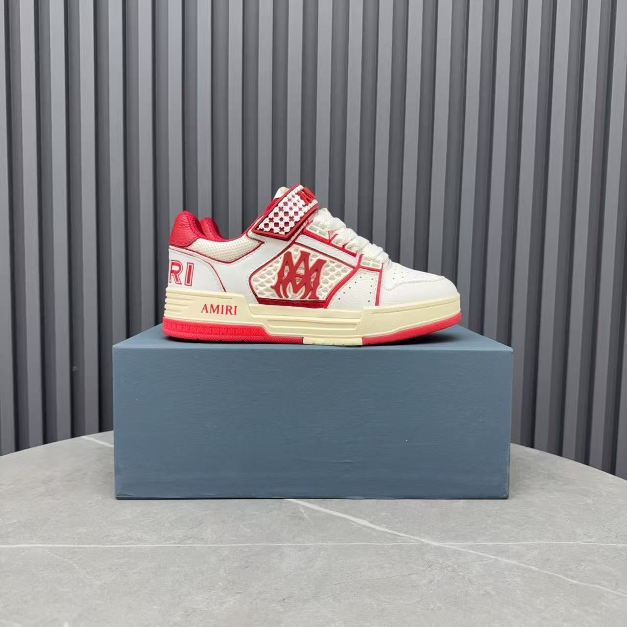 Amiri 26s MA Skyline Sneakers  Red Cowhide Mesh