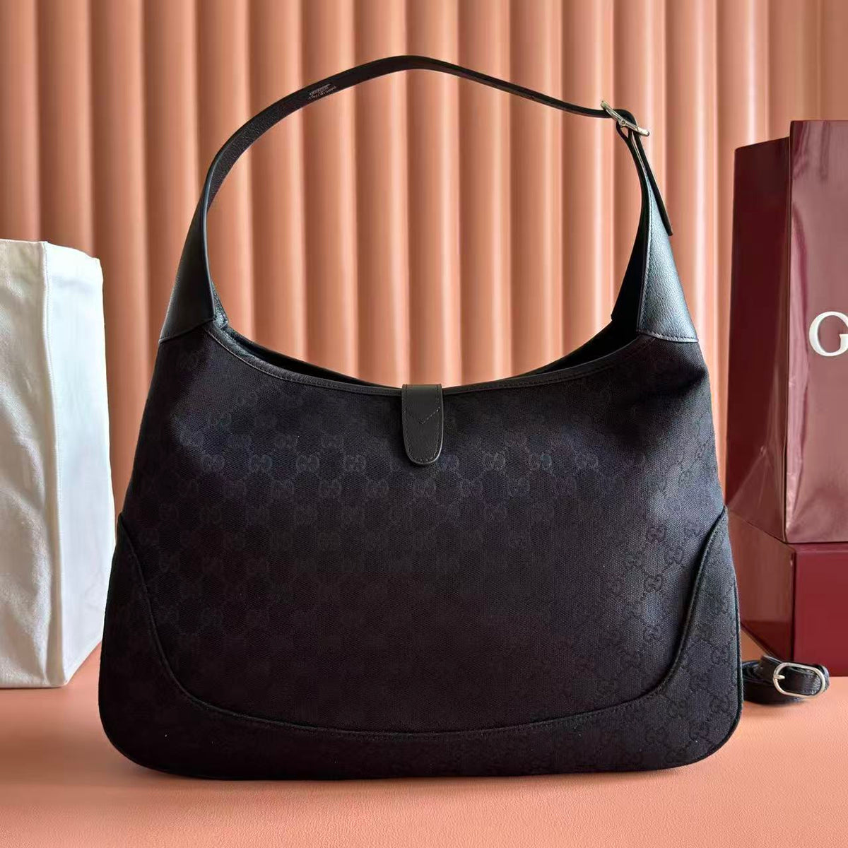 Gucci 2026 Jackie 1961 40cm Black Canvas Leather