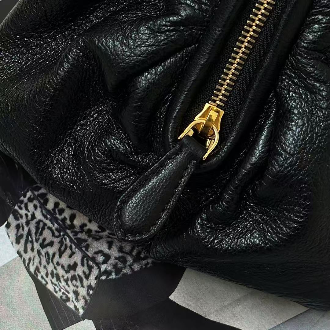 The Row Charlotte Clutch Bag Black Lambskin