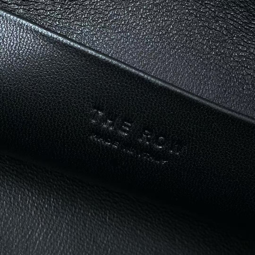 The Row Charlotte Clutch Bag Black Lambskin