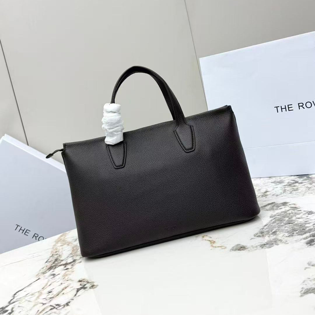 The Row Marcel Bag Black Grain Leather