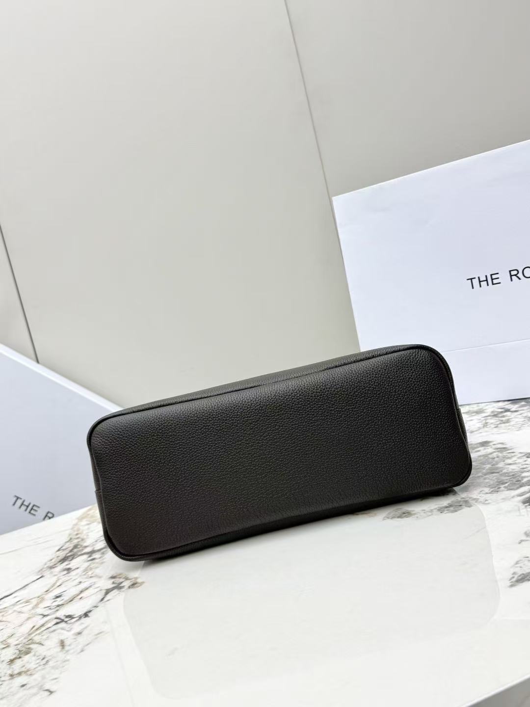 The Row Marcel Bag Black Grain Leather