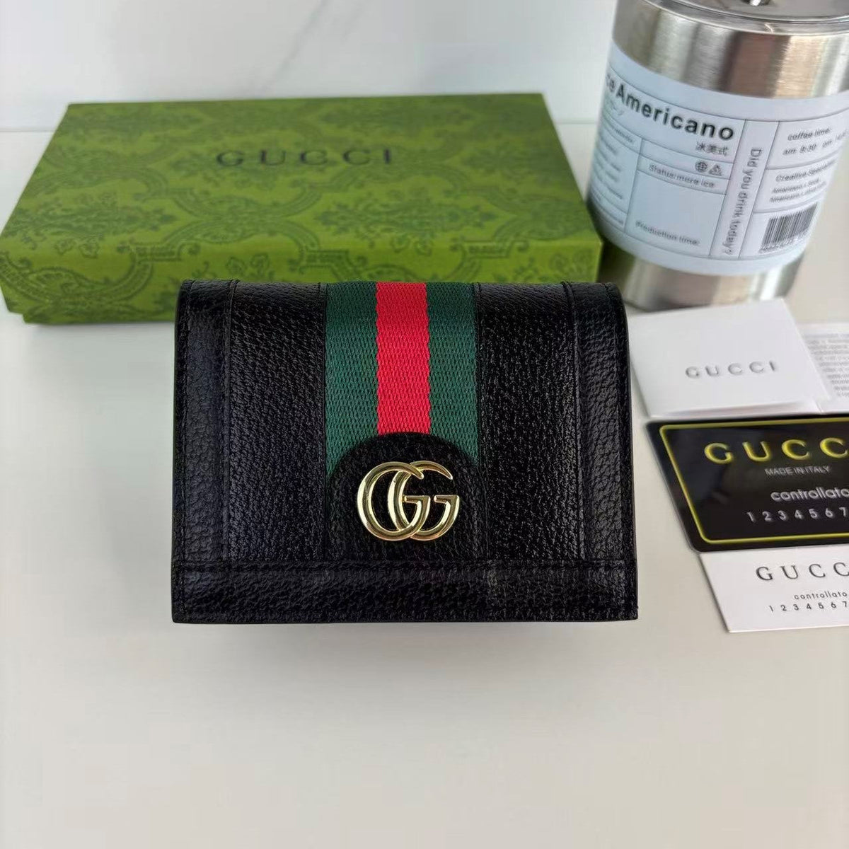 Gucci Ophidia Card Case Black Cowhide