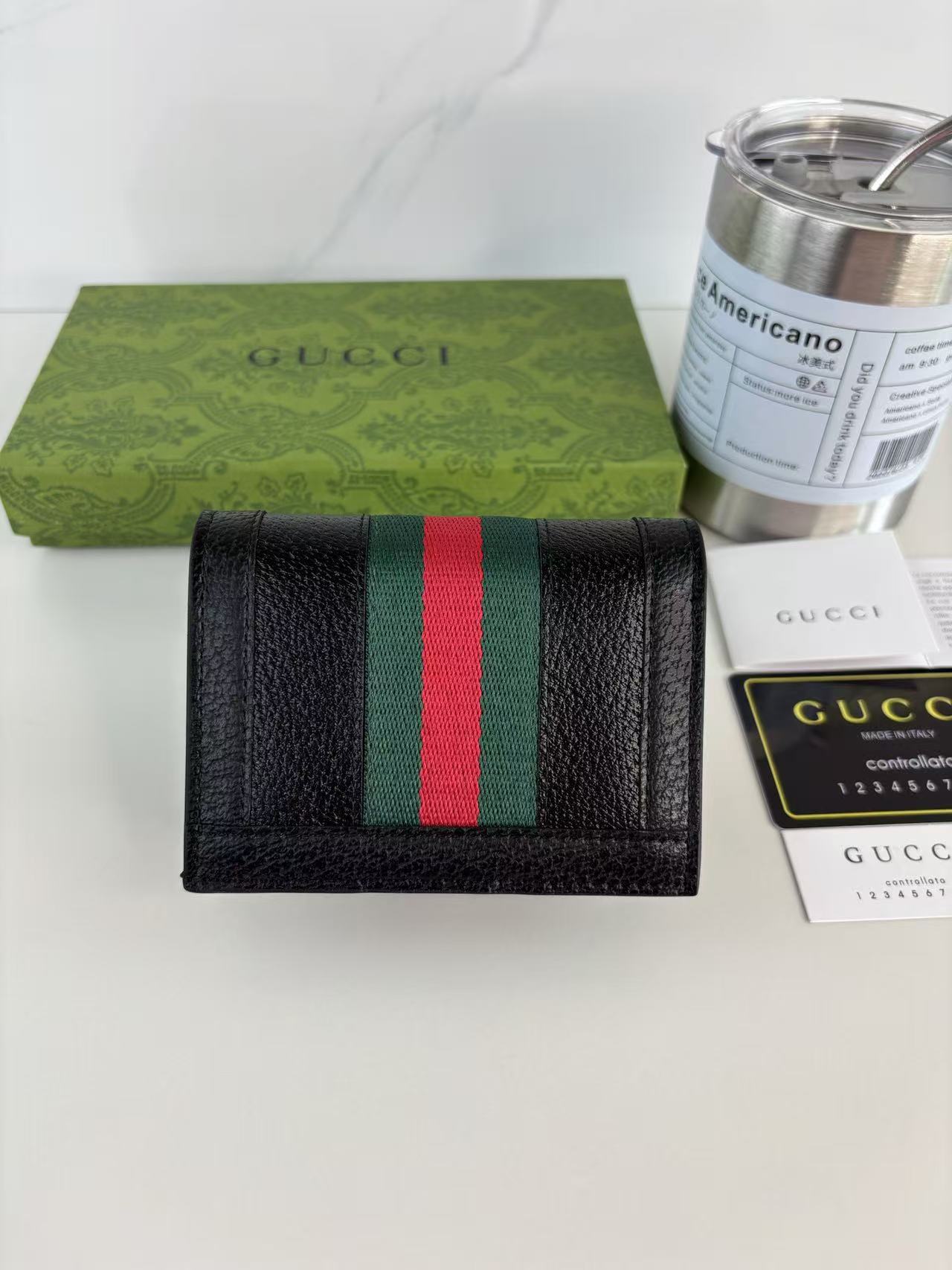 Gucci Ophidia Card Case Black Cowhide