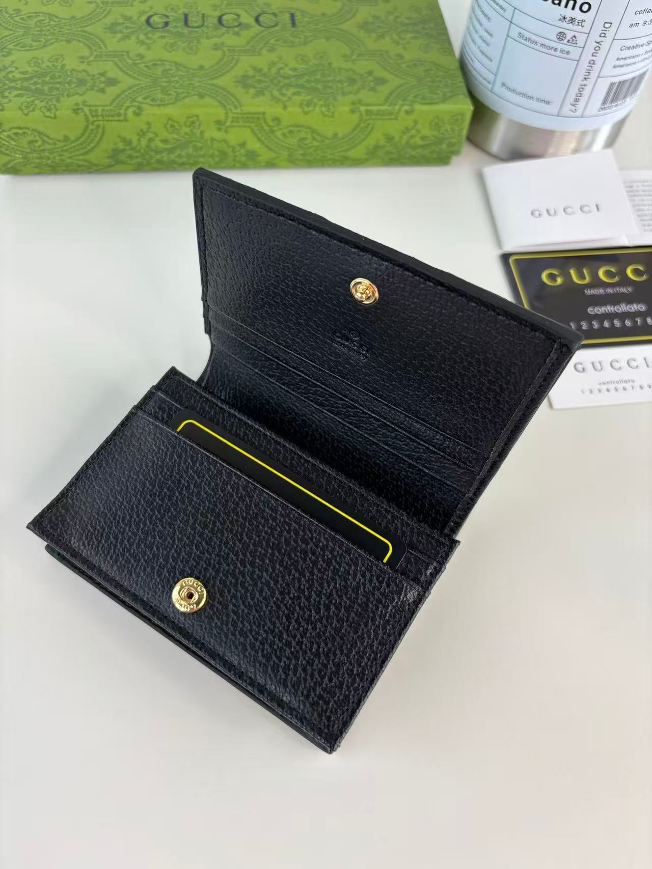 Gucci Ophidia Card Case Black Cowhide