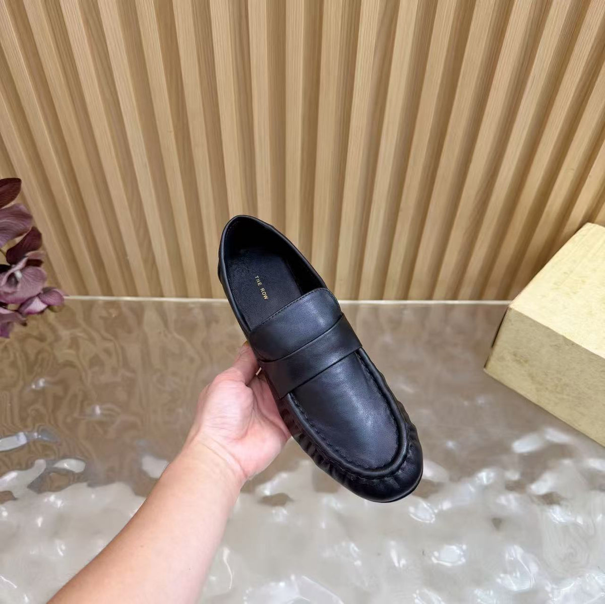 The Row Soft Loafers Black Nappa Leather