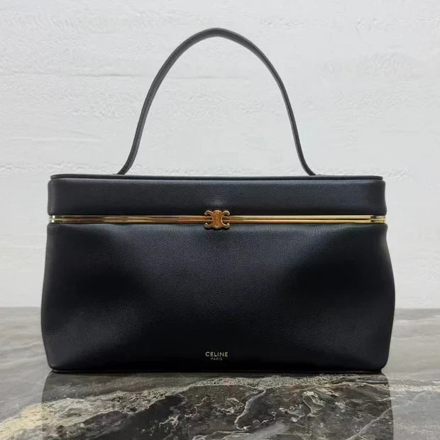 Celine 2026 Rectangle Bag 24.5cm Black Soft Calfskin