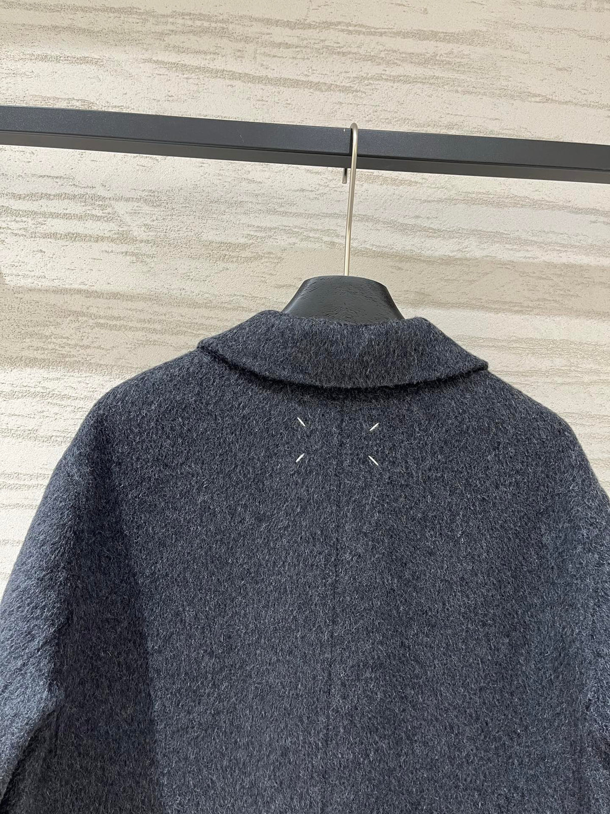 MM6 Double Breasted Coat in Grey Wool