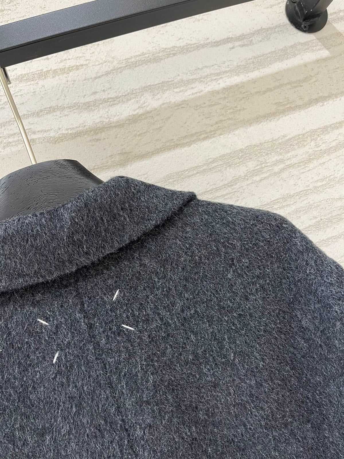 MM6 Double Breasted Coat in Grey Wool