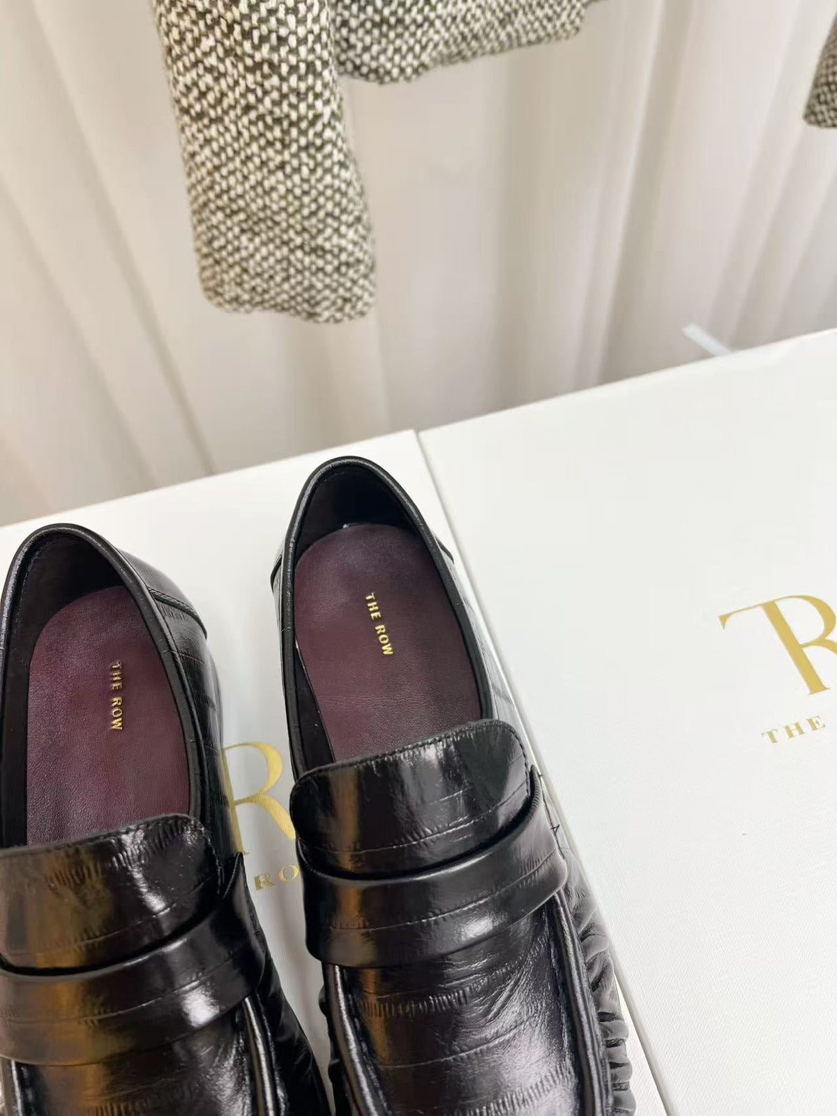 The Row Soft Loafer Black Eel Leather