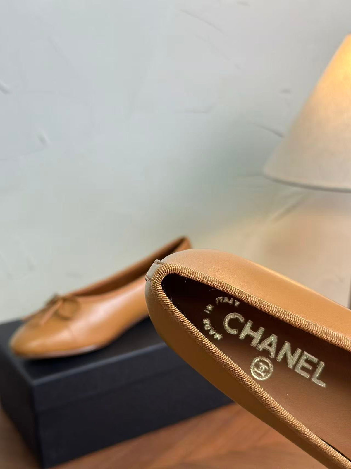 CC 26B Ballet Flats 1cm Camel Leather 122442
