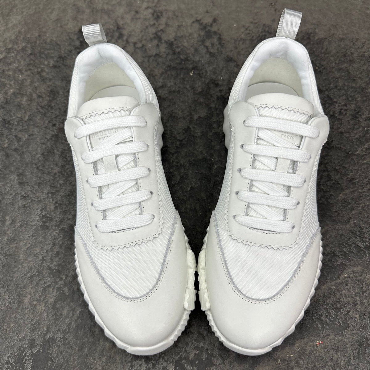 HM 26s Bouncing Sneakers 4cm White Orange Mesh Leather