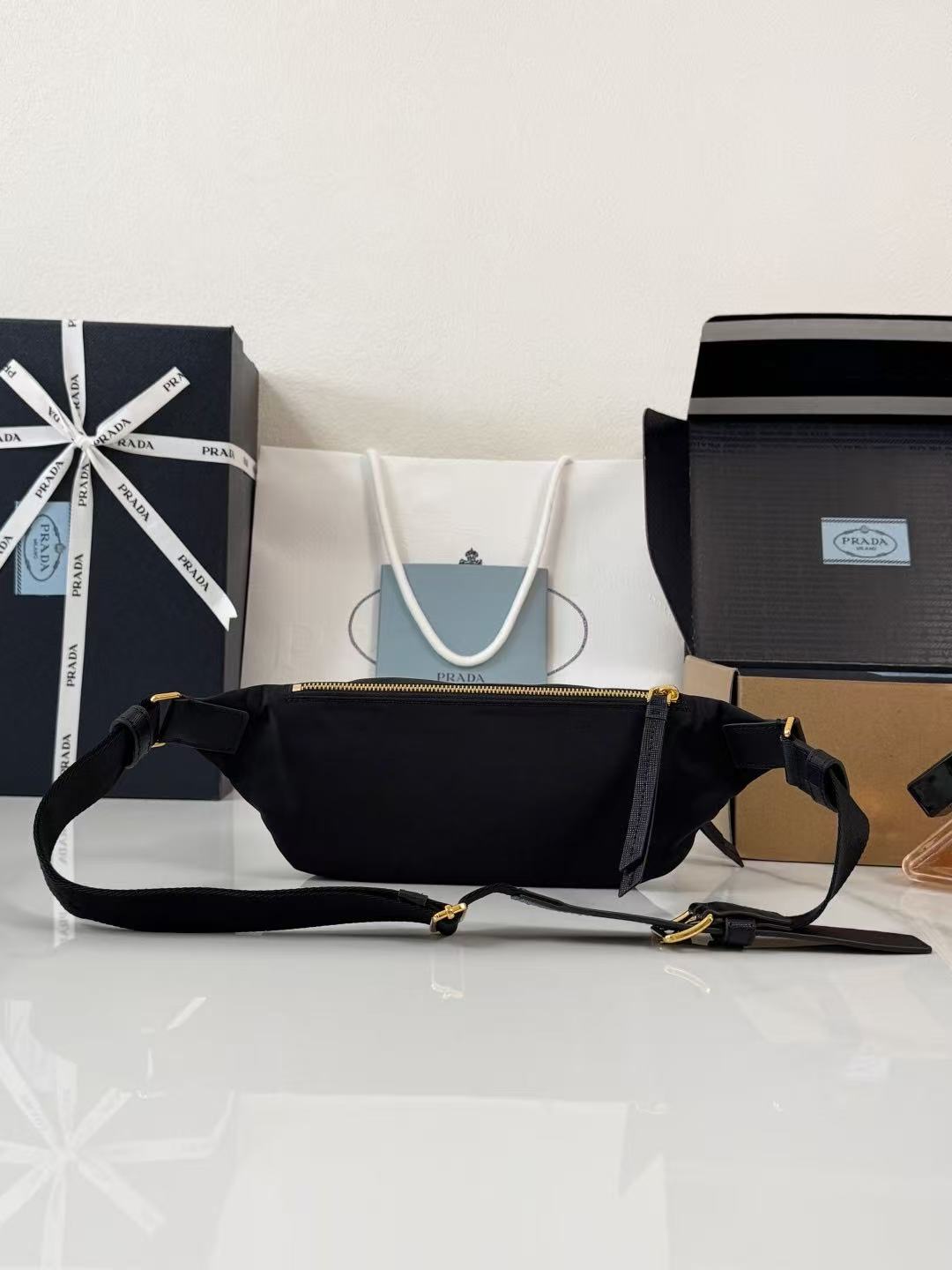 Prada Re-Nylon Belt Bag Black Re-Nylon 681010