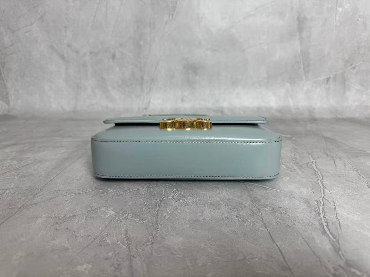 Classic Triomphe 20 Blue Grey Calfskin Gold Hardware