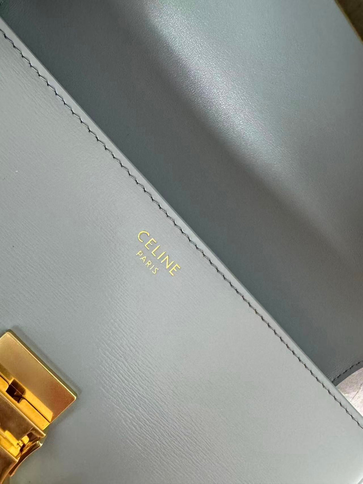 Classic Triomphe 20 Blue Grey Calfskin Gold Hardware