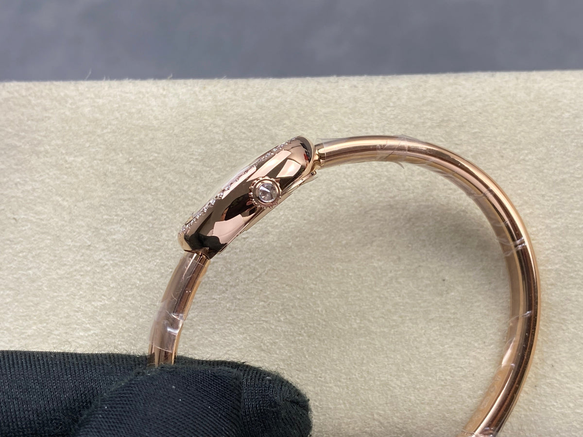 Cartier Baignoire Diamond Mini 18.5mm Pink Gold Clous de Paris Dial
