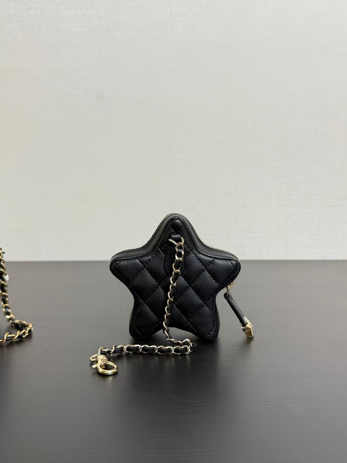 Chanel 26C Accessories Mini Star Bag Charm Black Lambskin AP4985