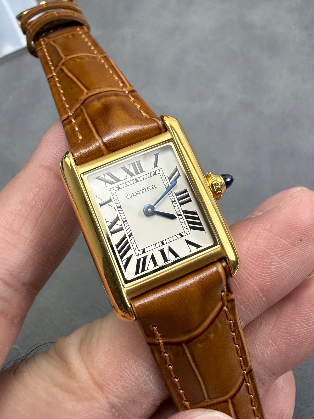 Tank Must 22mm Gold Tan Brown Crocodile