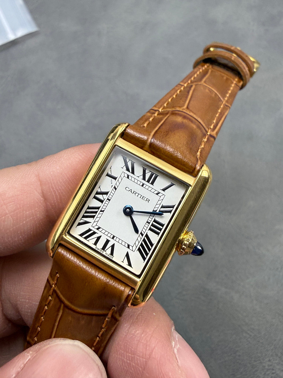 Tank Must 22mm Gold Tan Brown Crocodile