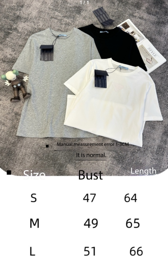 Prada Embroidered-Triangle Jersey T-shirt Cotton 350636