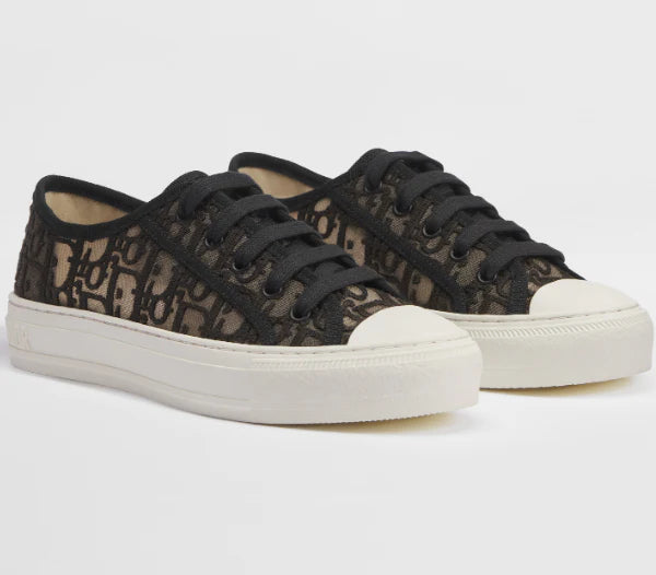 Dior 2026 Oblique Embroidered Black Mesh Leather