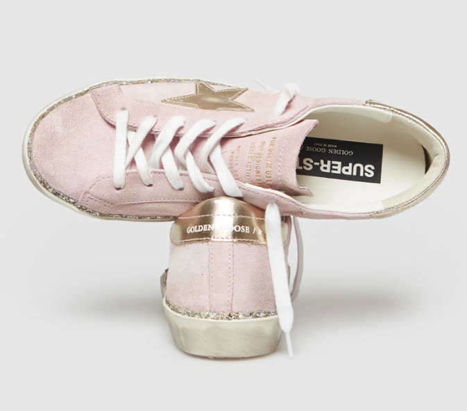 Golden Goose Baskets Super-Star Pink Platinum Suede