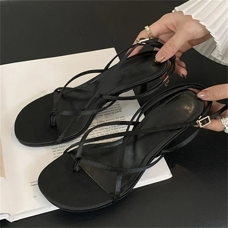 Eilyken Clip Toe Buckle Sandals - Thin Low Heels Casual