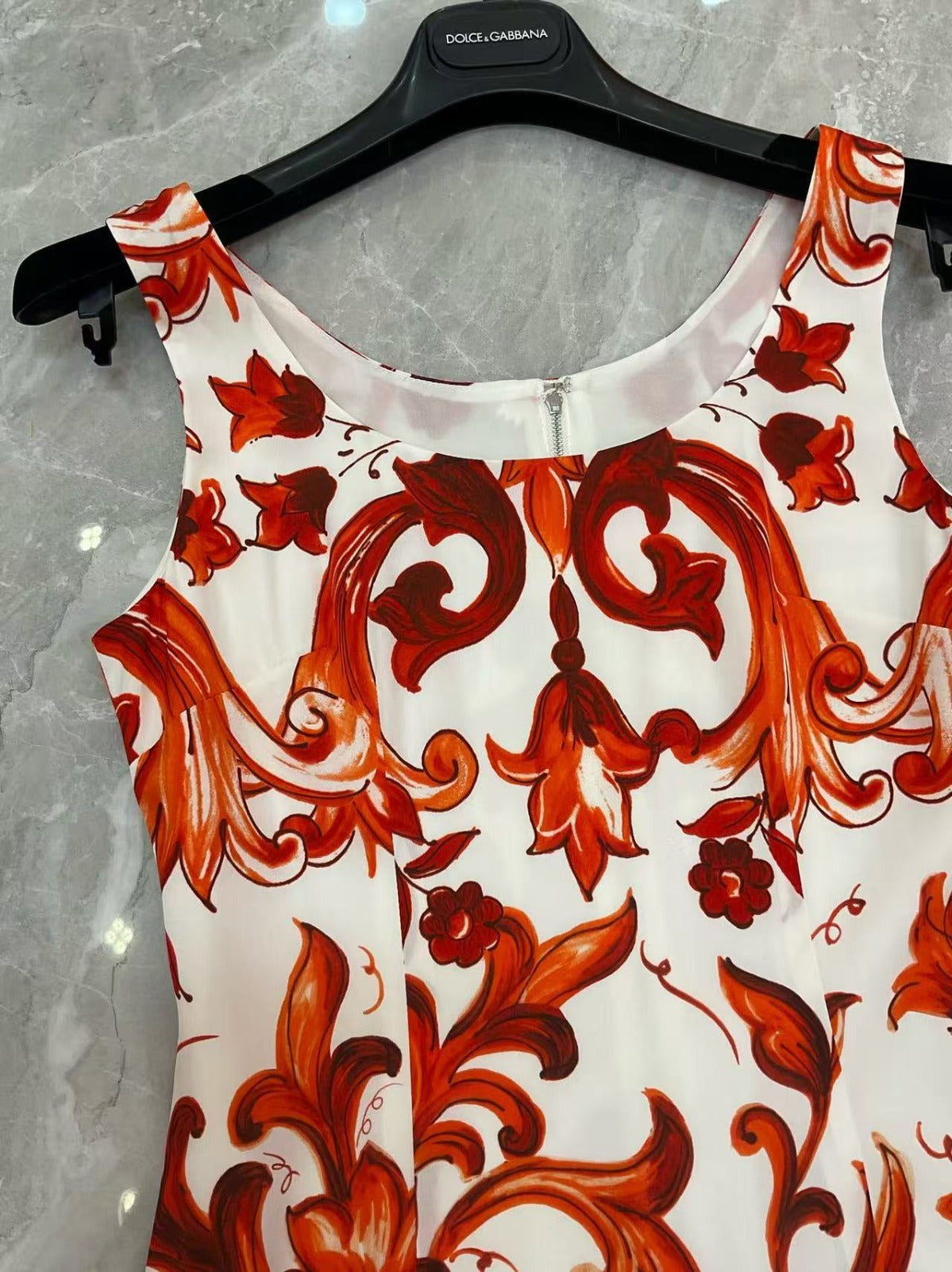 Dolcegabbana Majolica-Print Charmeuse Dress