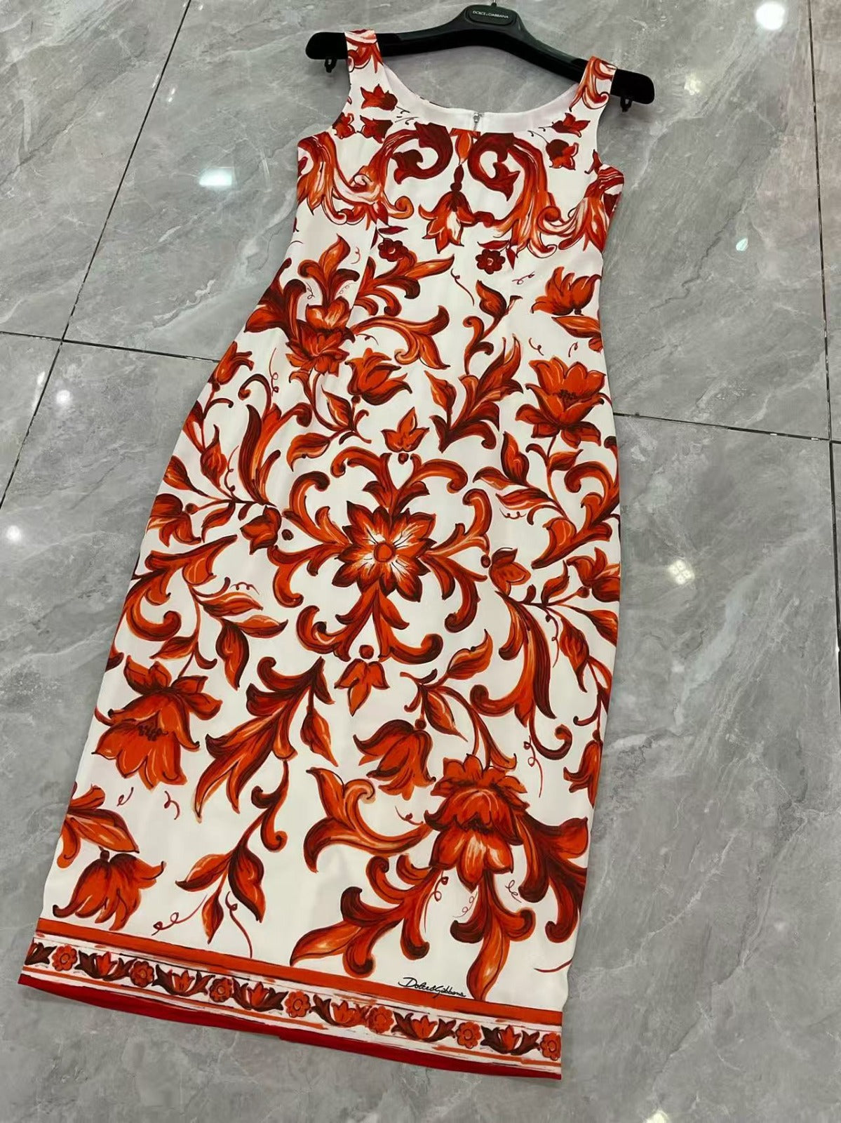 Dolcegabbana Majolica-Print Charmeuse Dress