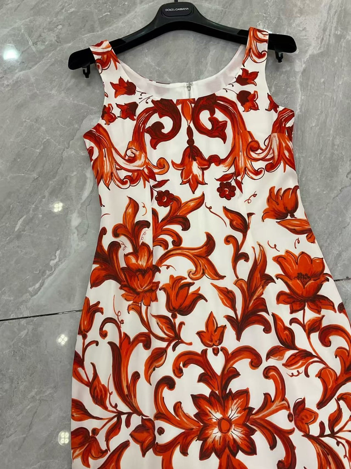 Dolcegabbana Majolica-Print Charmeuse Dress