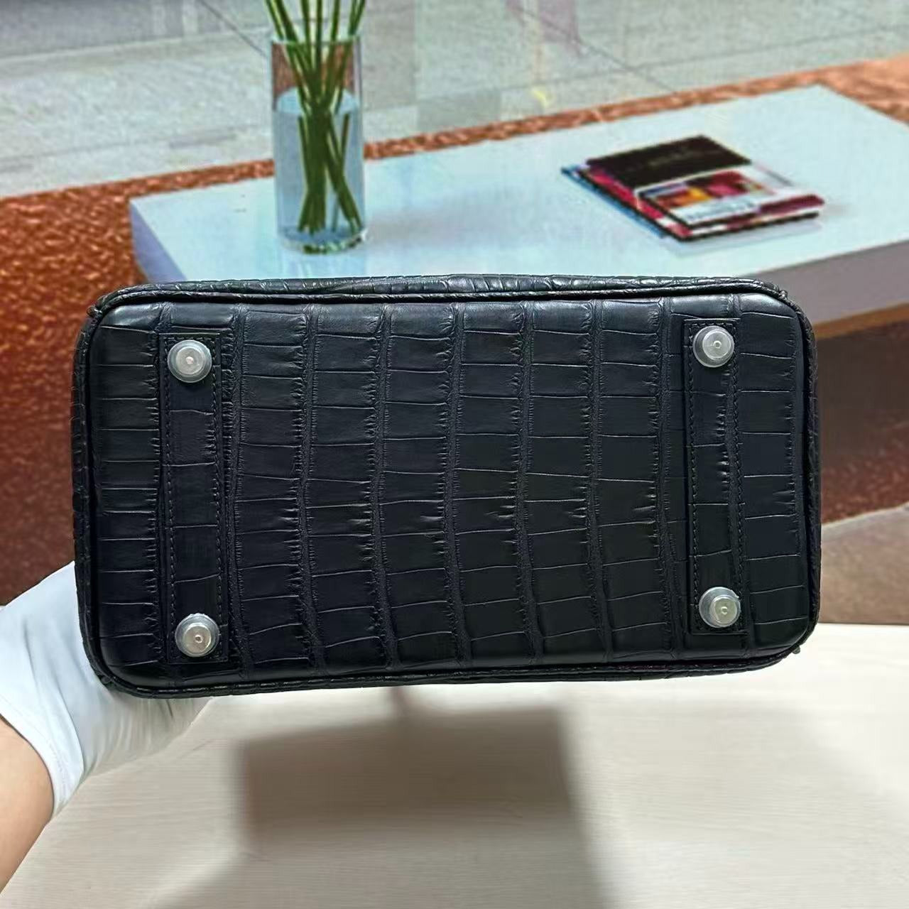 HM Birkin 25cm Black Matte Alligator Leather Hardware