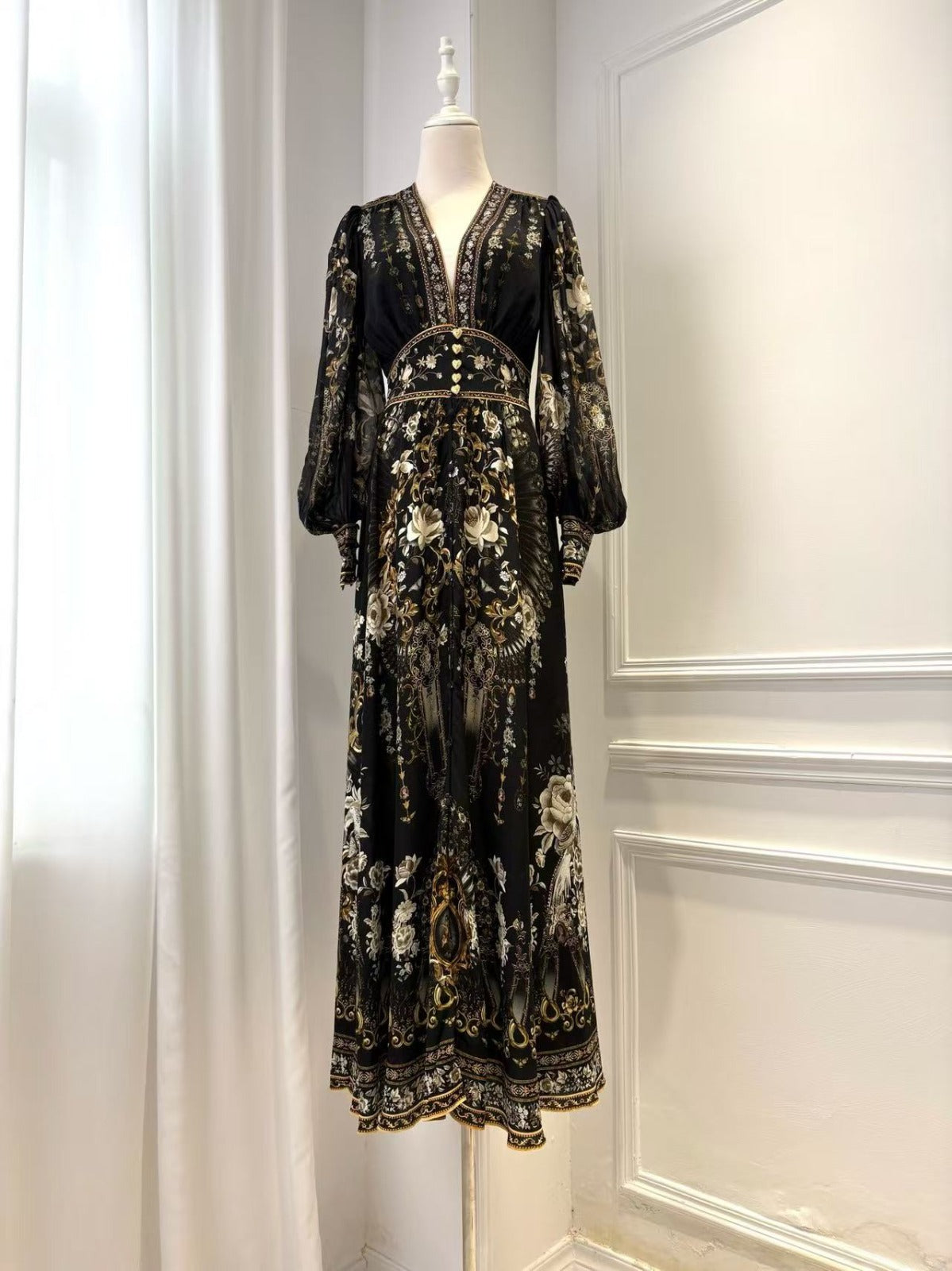 Flamenco Folklore Tiered Dress With Neck Frill
