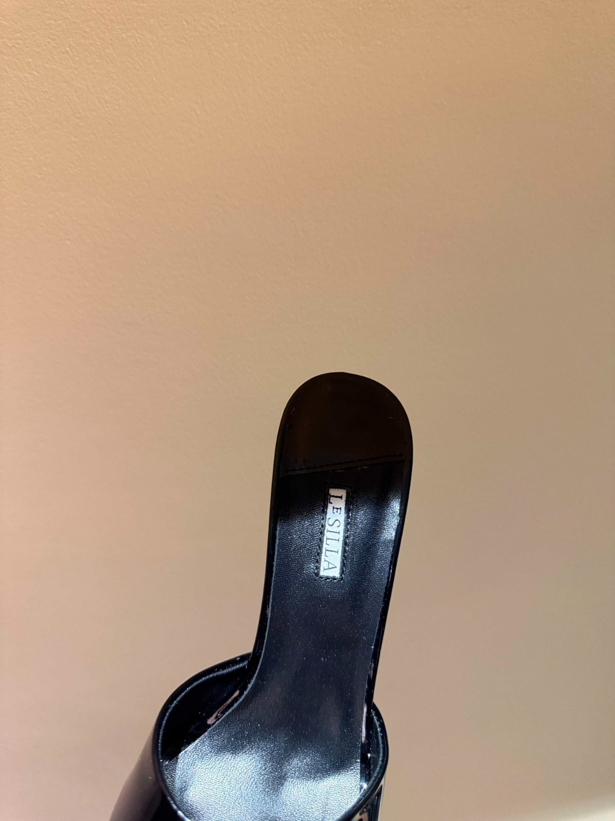 Lesila Lidia Mules 12cm Black Patent Leather