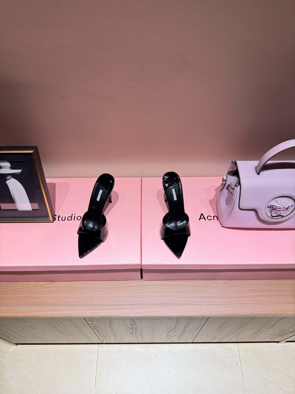 Lesila Lidia Mules 12cm Black Patent Leather