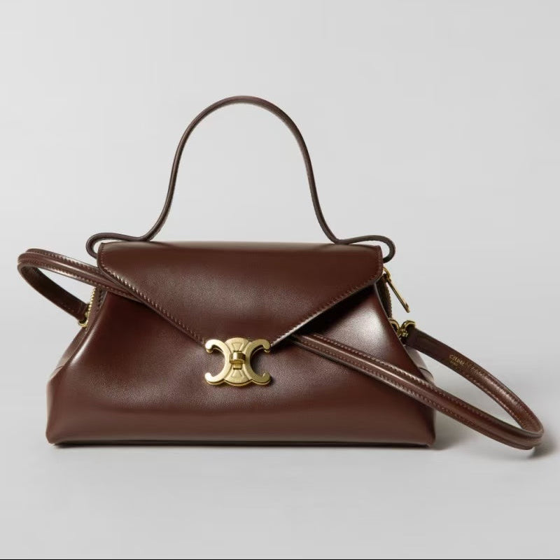Celine Polly Bag 24cm Dark Brown Calfskin GHW