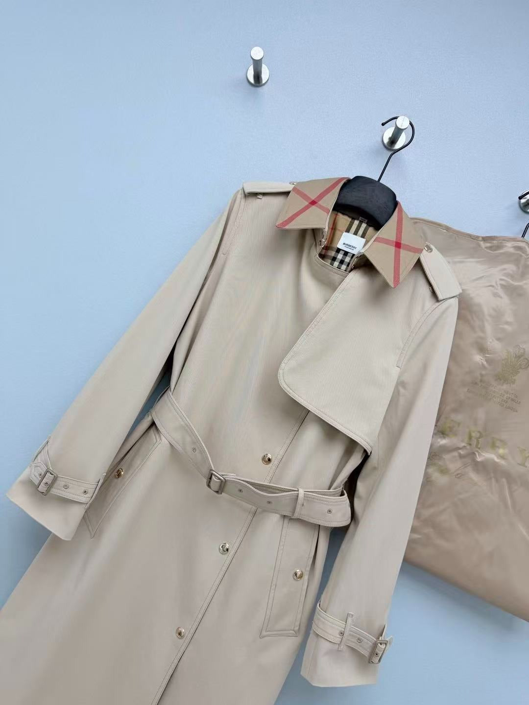 BRR Heritage Long Trench Coat Beige Gabardine 8115484