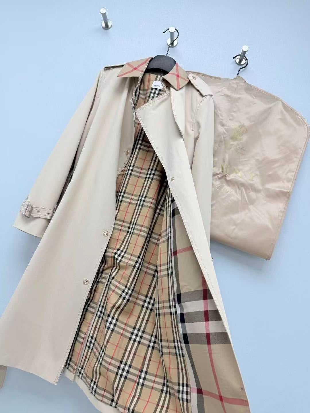 BRR Heritage Long Trench Coat Beige Gabardine 8115484