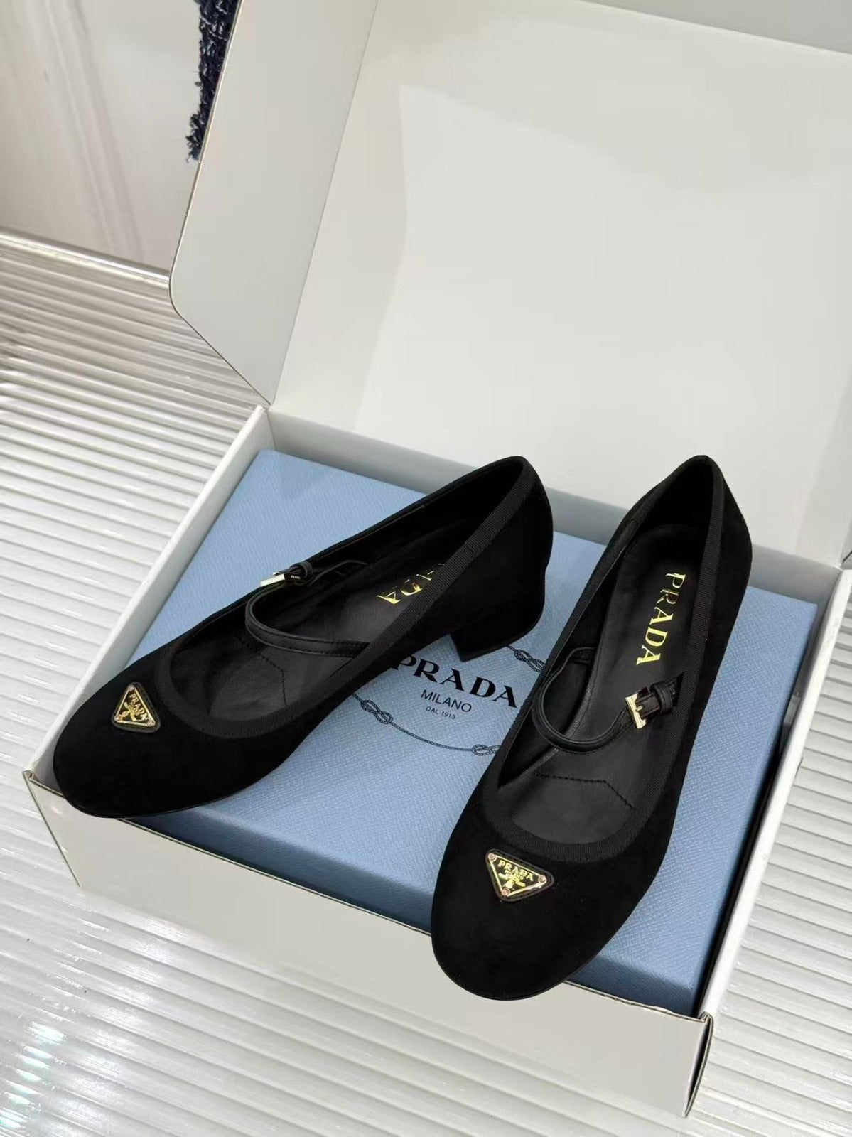 Prada Spazzolato Chunky Loafers Black Velvet