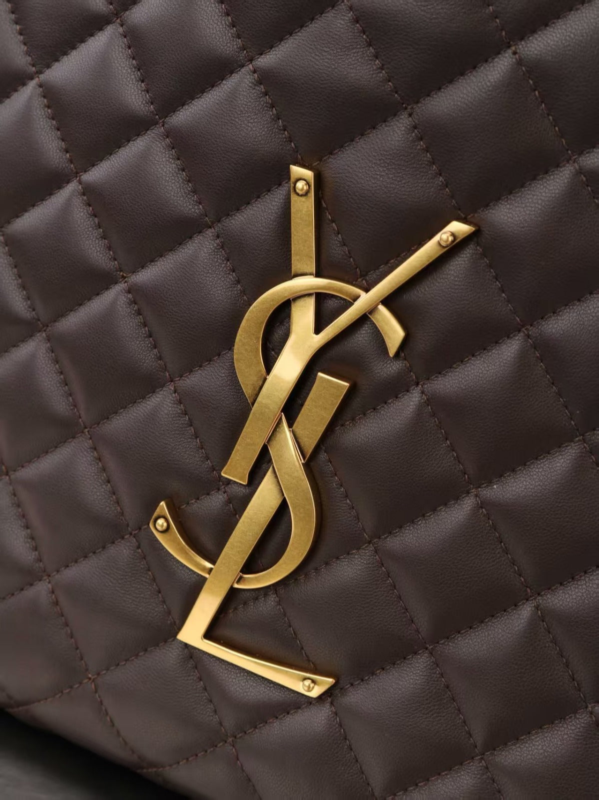 YSL 2026 ICARE Medium Chocolate Quilted Nappa Leather