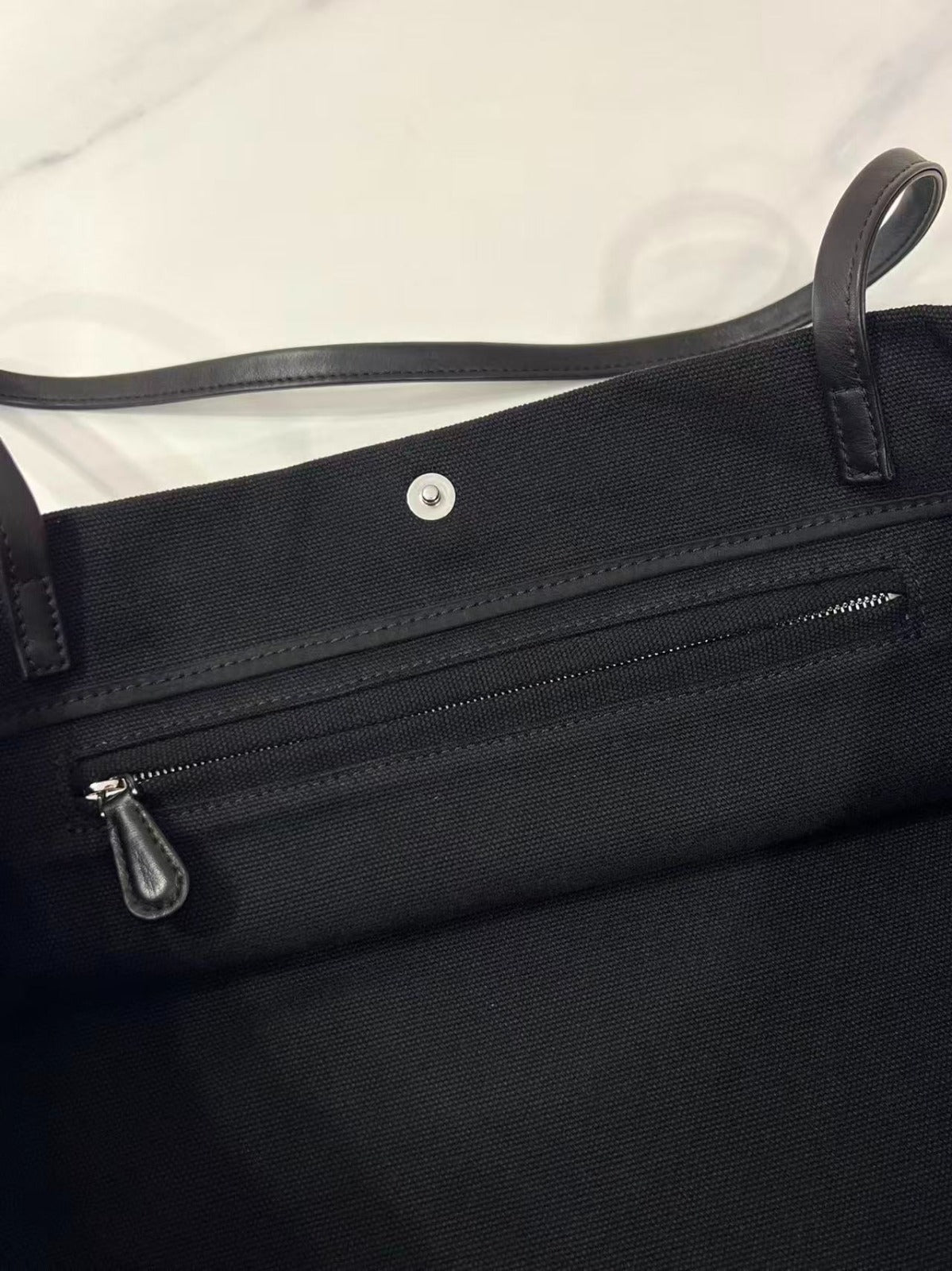 The Row 26s Idaho Bag Black Canvas Leather