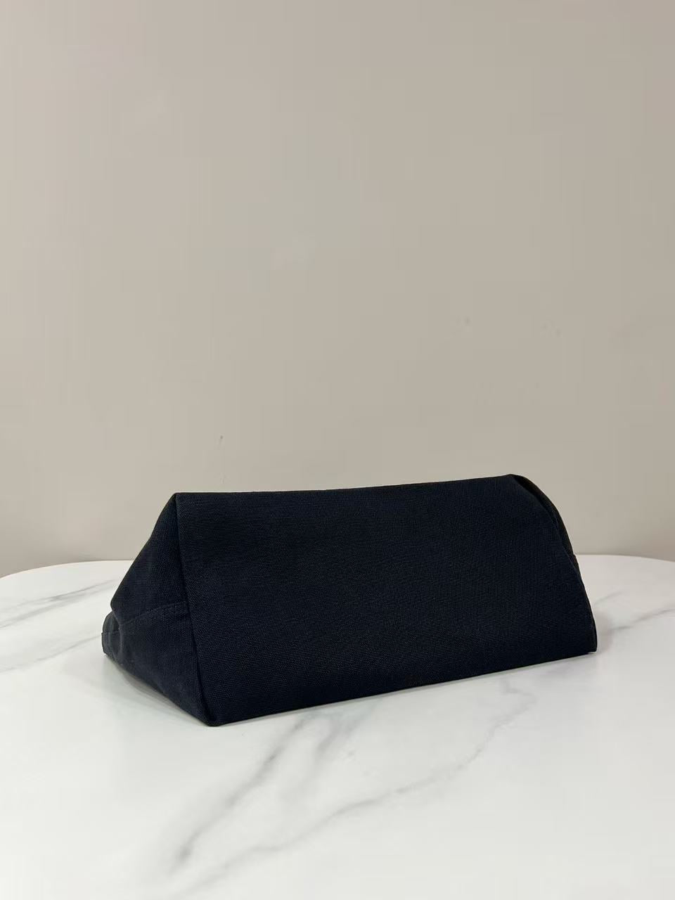 The Row 26s Idaho Bag Black Canvas Leather