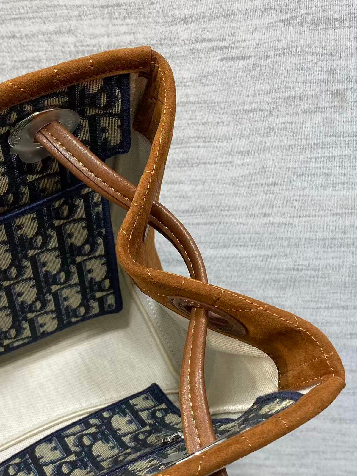CD Promenade Shopping Bag 27cm Brown Suede