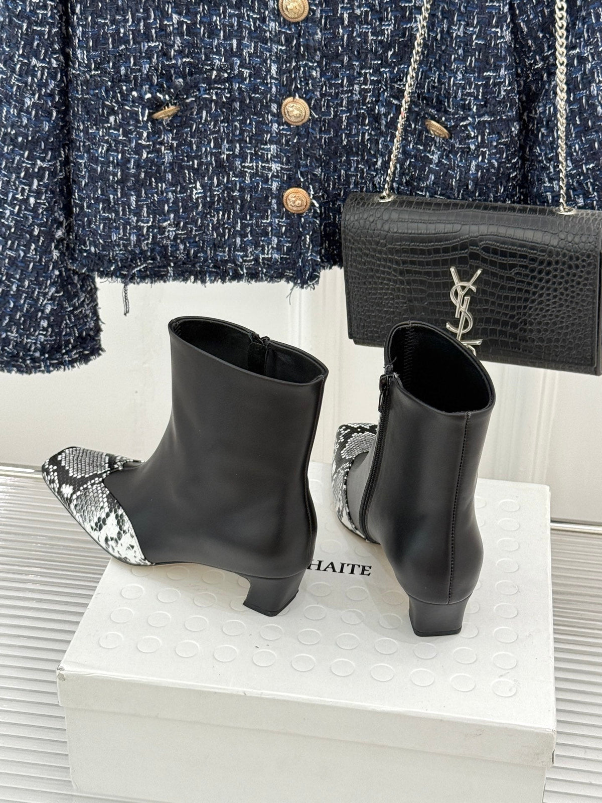 Khaite 26s Arizona Booties 4cm Python Leather 175072