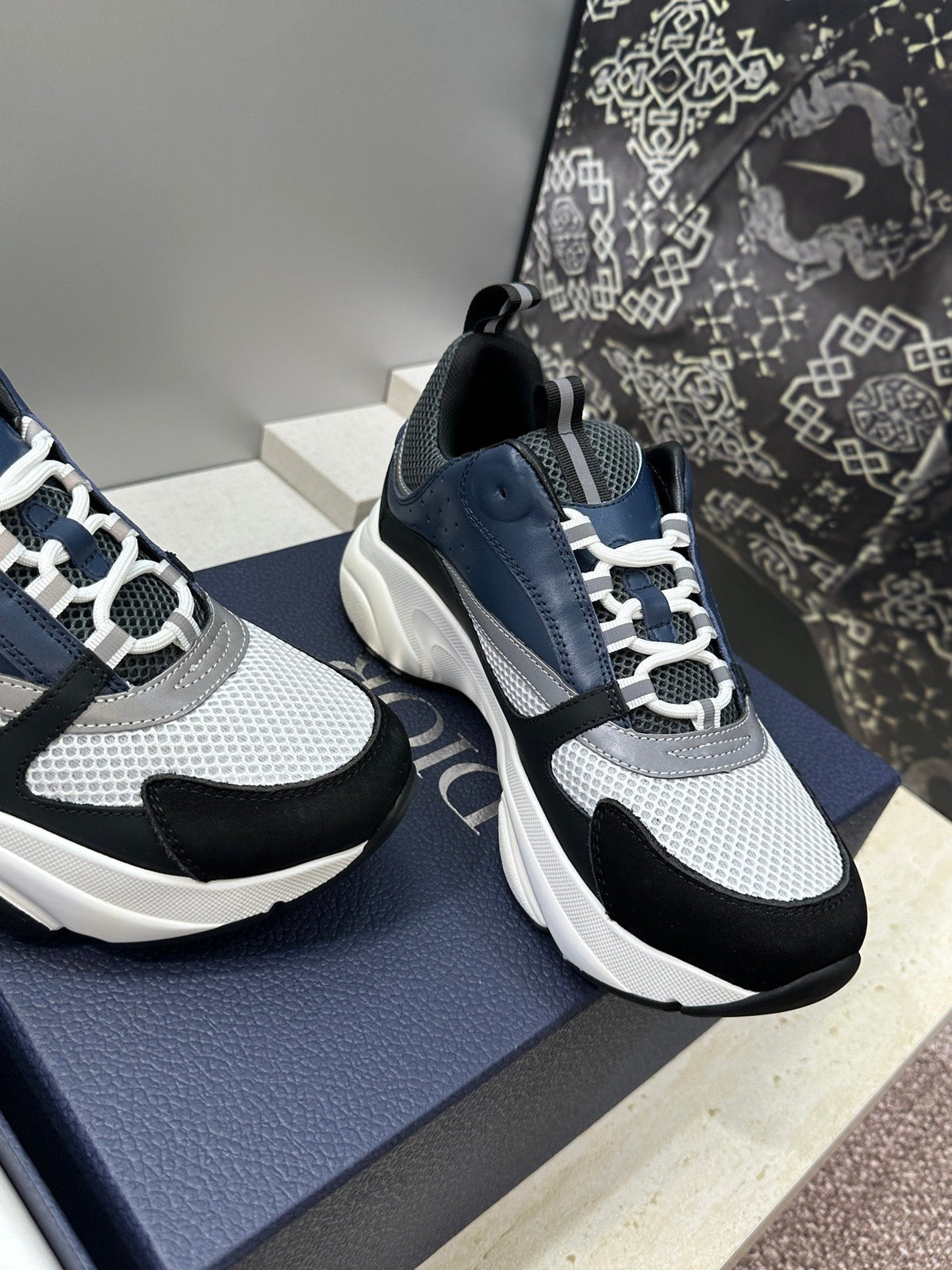 CD 26s Men B22 Sneakers Navy Black White Grey Mesh 194852