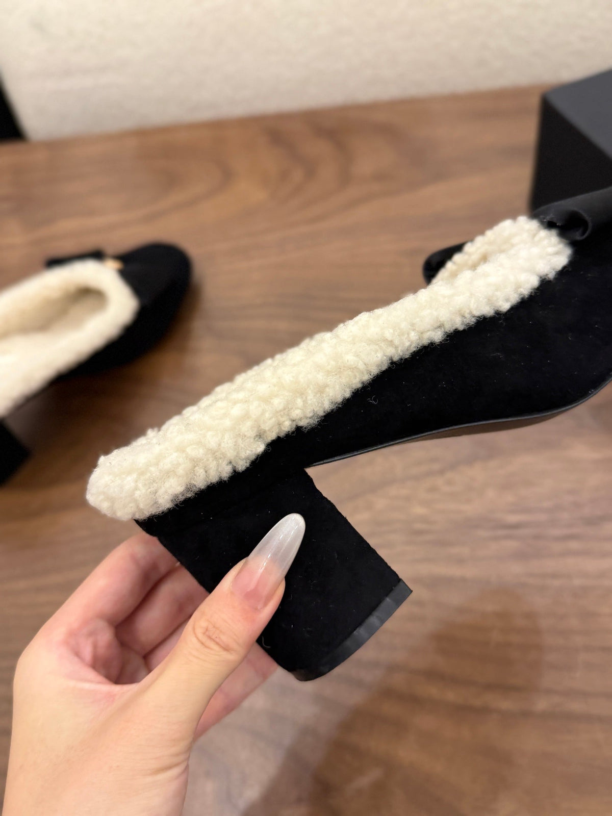 Chanel 2026 Bow Mule 65mm Suede Leather Wool 173180